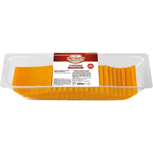 PRESIDENT CHEDDAR CHEESE SLICES 500G